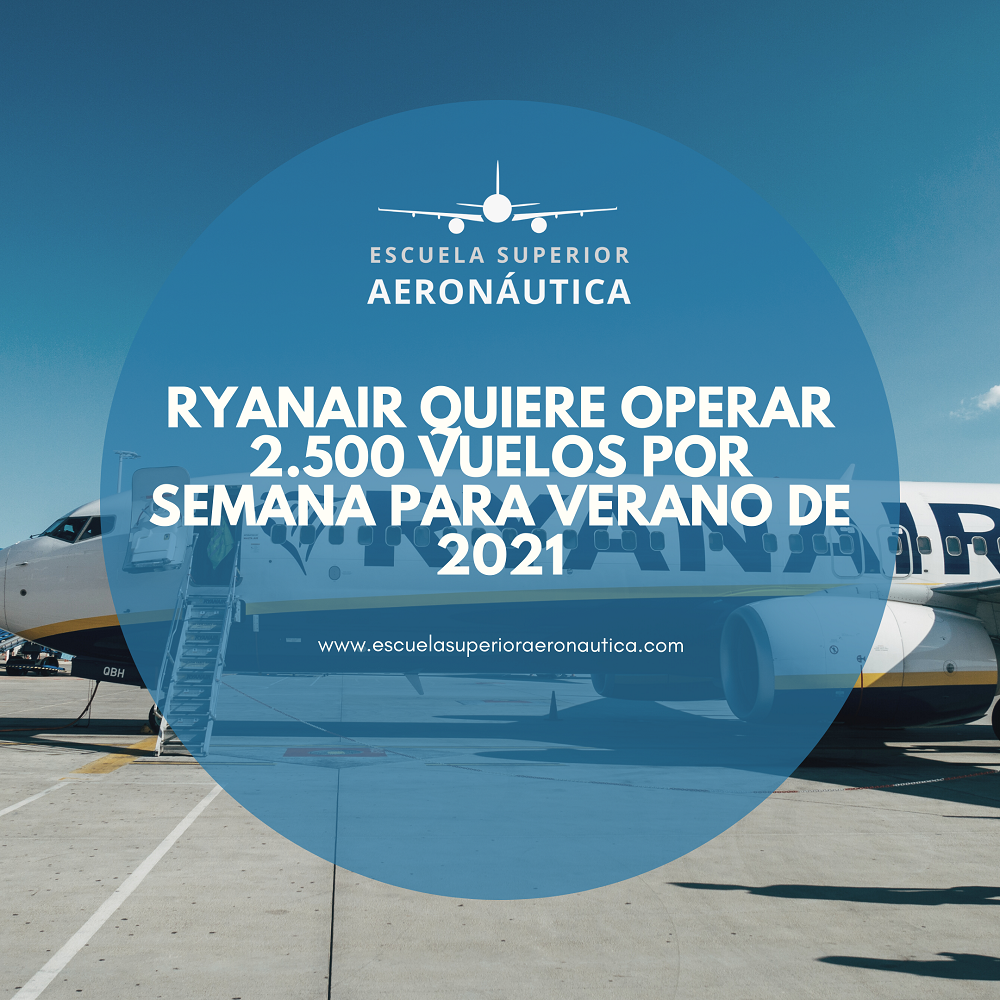 Ryanair quiere operar 2.500 vuelos por semana para verano de 2021