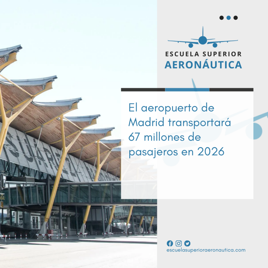 El aeropuerto de Madrid transportará 67 millones de pasajeros en 2026