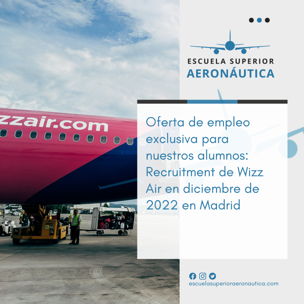 Oferta de empleo exclusiva para nuestros alumnos: Recruitment de Wizz Air en diciembre de 2022 en Madrid