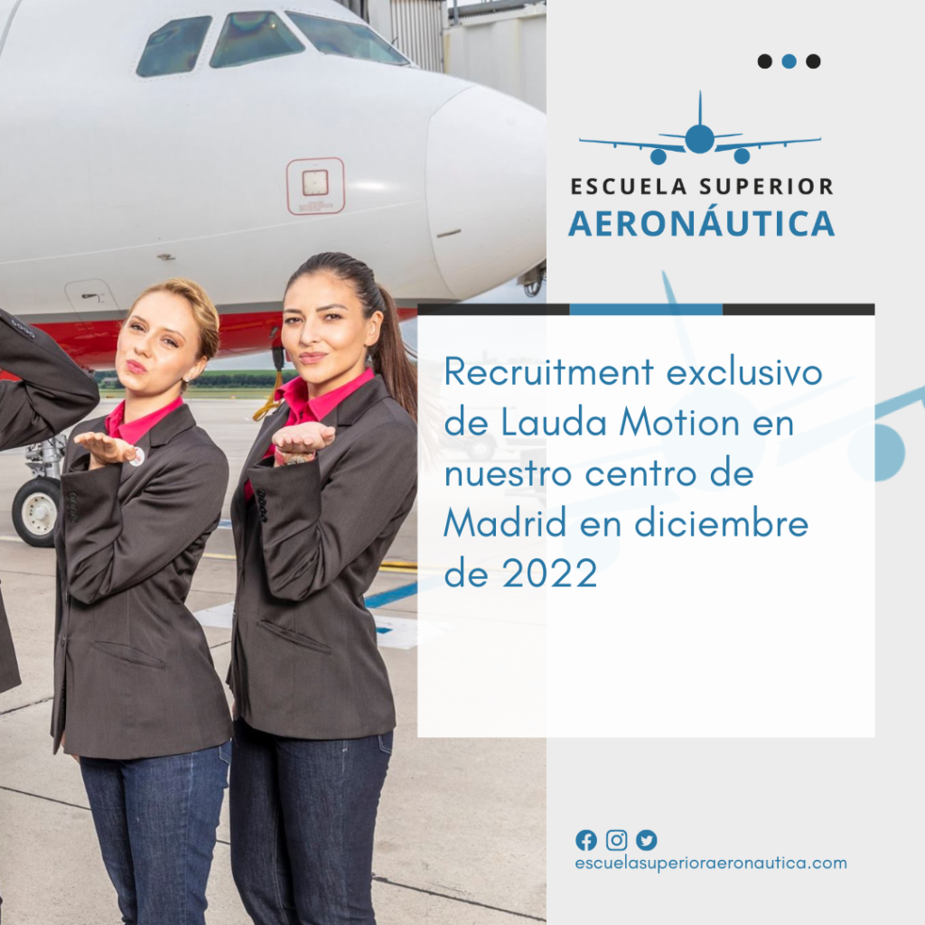 Oferta de empleo exclusiva para nuestros alumnos: Recruitment de Lauda Motion en nuestro centro de Madrid en diciembre de 2022