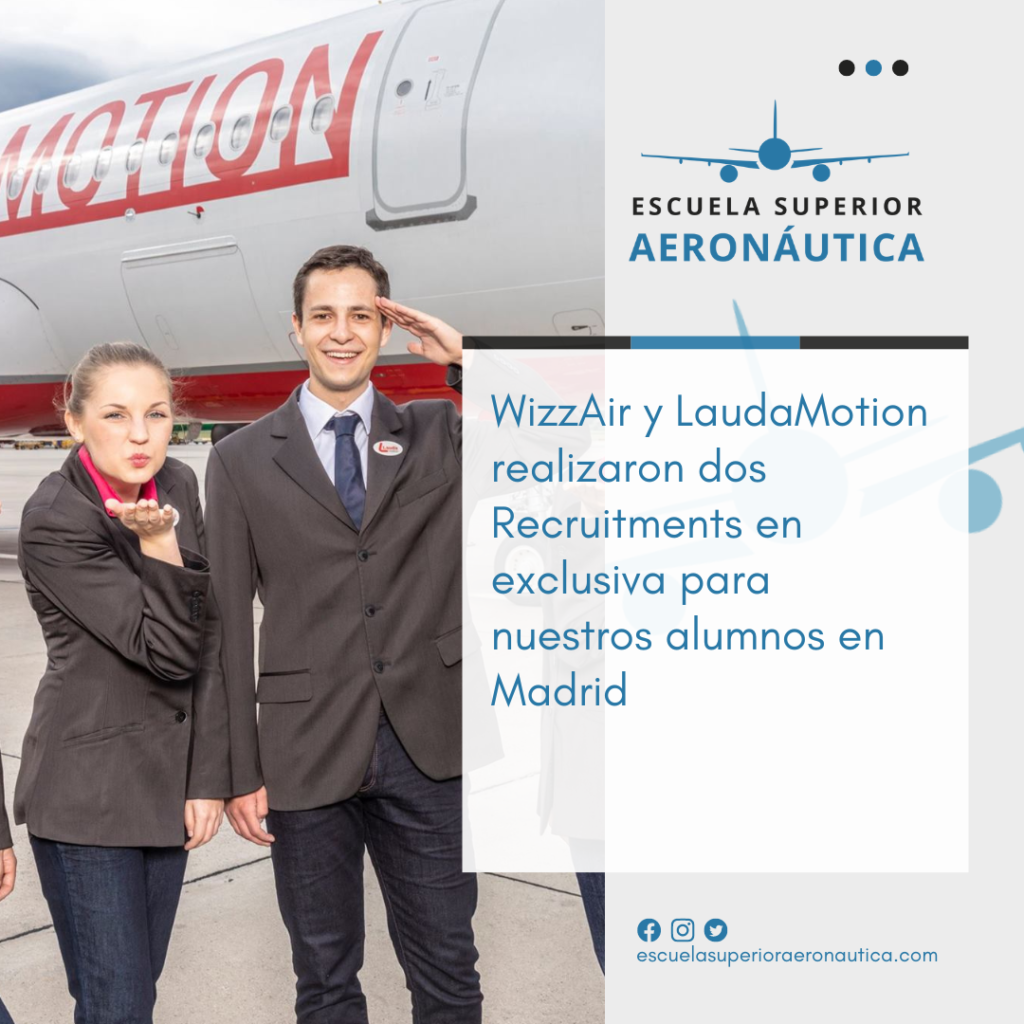 WizzAir y Lauda Motion realizaron dos Recruitments en exclusiva para nuestros alumnos TCP en nuestro centro de Madrid durante diciembre de 2022