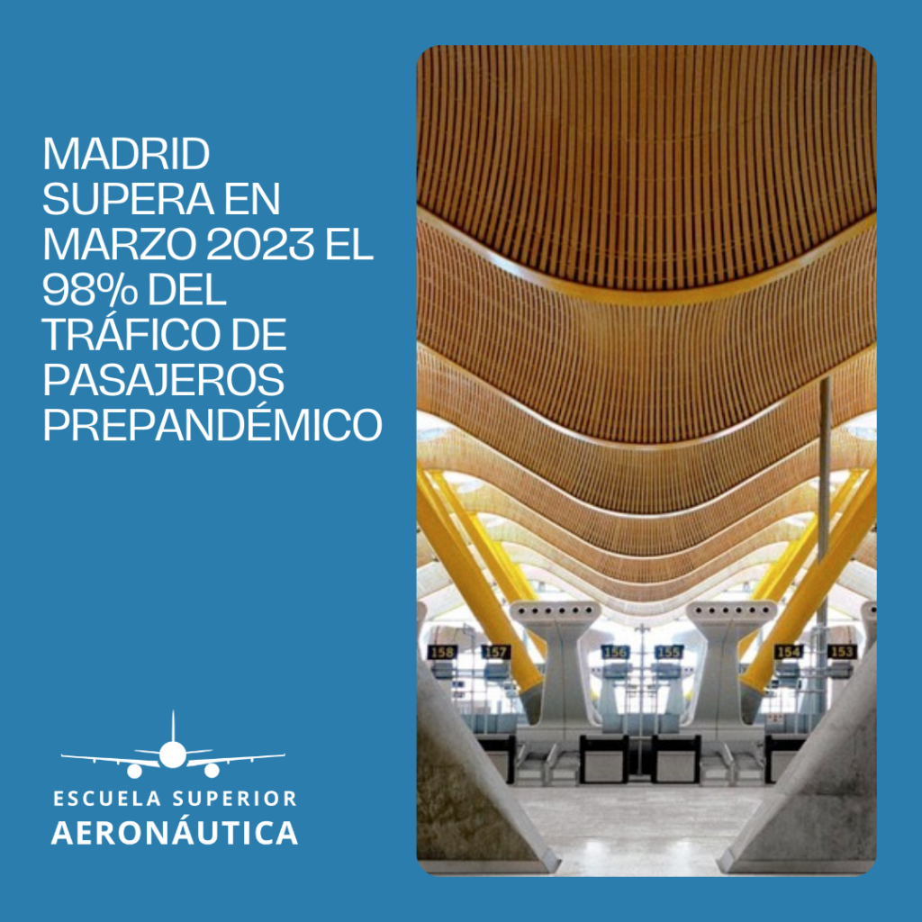 Madrid-Barajas supera en marzo el 98,3% del tráfico de pasajeros prepandémico