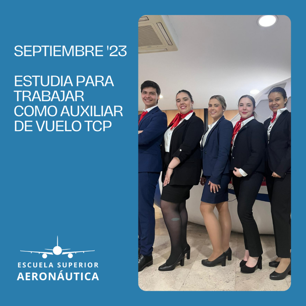 Estudia para trabajar como auxiliar de vuelo TCP en septiembre de 2023