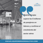 Madrid-Barajas supera los 5 millones de pasajeros en febrero y confirma el crecimiento del sector aéreo