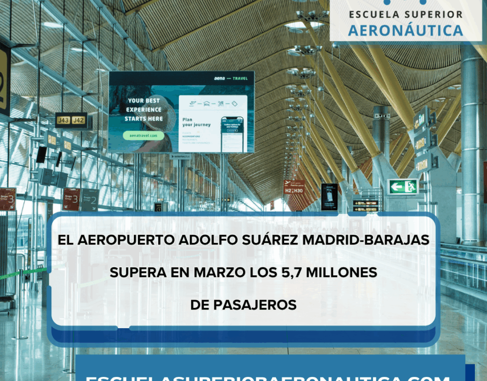 El Aeropuerto Adolfo Suárez Madrid-Barajas supera en marzo los 5,7 millones de pasajeros