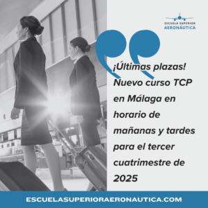 ¡Últimas plazas! Nuevo curso TCP en Málaga en horario de mañanas y tardes para el tercer cuatrimestre de 2025